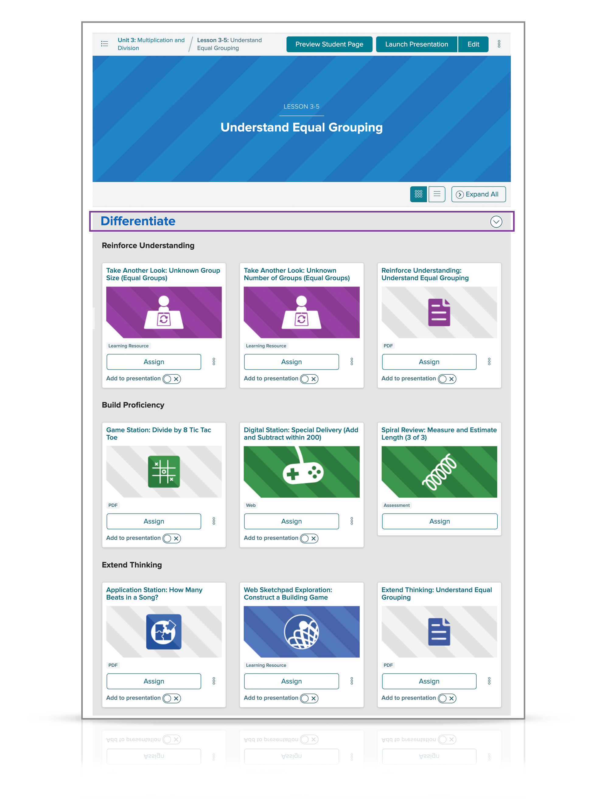 Differentiate website screen shot